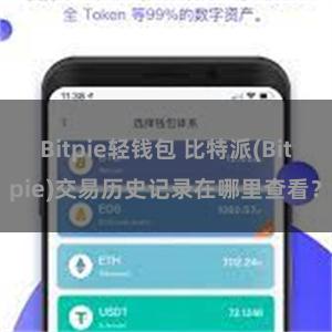 Bitpie轻钱包 比特派(Bitpie)交易历史记录在哪里查看？