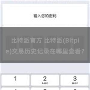 比特派官方 比特派(Bitpie)交易历史记录在哪里查看？