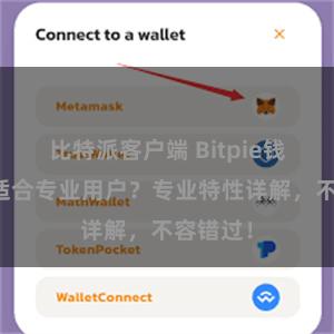 比特派客户端 Bitpie钱包为何适合专业用户？专业特性详解，不容错过！