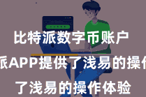 比特派数字币账户  比特派APP提供了浅易的操作体验